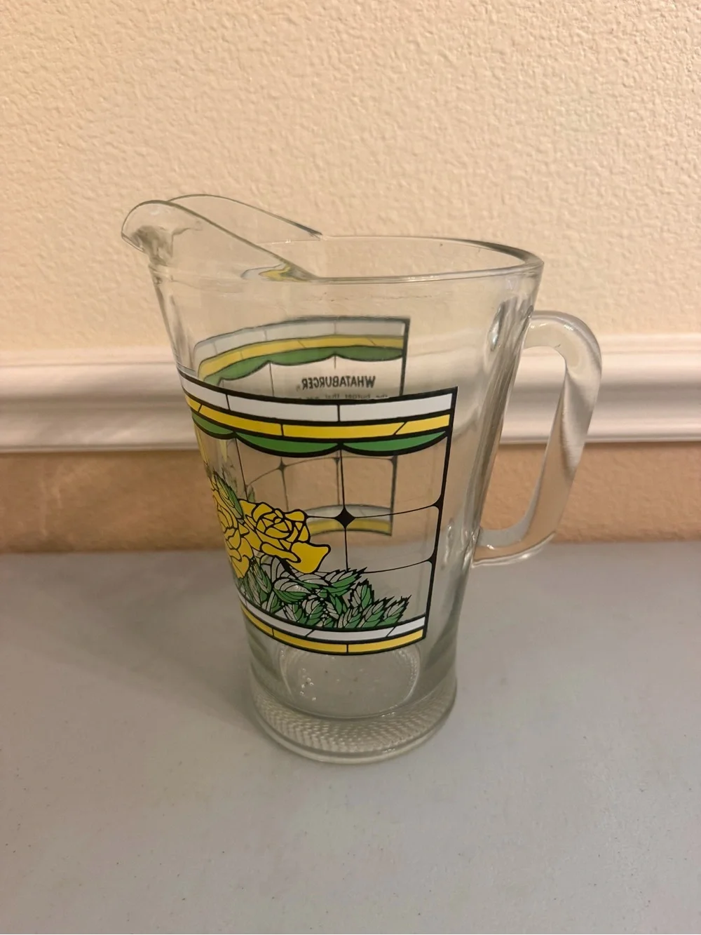 Vintage 1986 Whataburger Glass Tea Pitcher